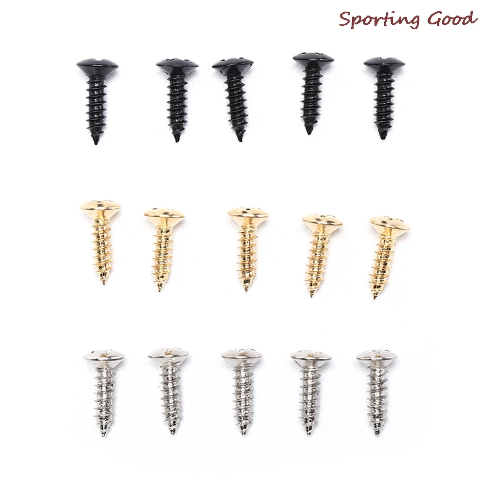 25PCS 3x12mm Electric Guitar Screws For Pickguard Back Plate Mount DIY Luthier Tool Gold Silver Balck Color Bass Guitar Pickup