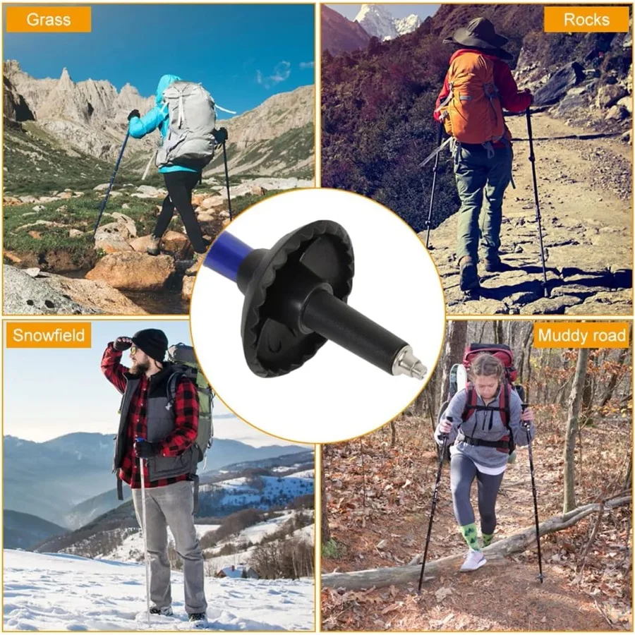 مجموعة أطراف عمود الرحلات، أعواد المشي، طرف بديل لحماية سلال الثلج والطين #3