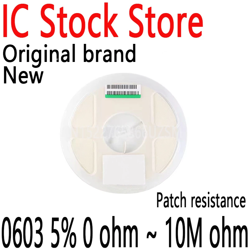 5000PCS Resistor SMD Accuracy 1K 2.2K 10K 100K 0 1 10 100 150 220 330 ohm 1R 10R 100R 150R 220R 330R 0603 5% 0 ohm ~ 10M ohm