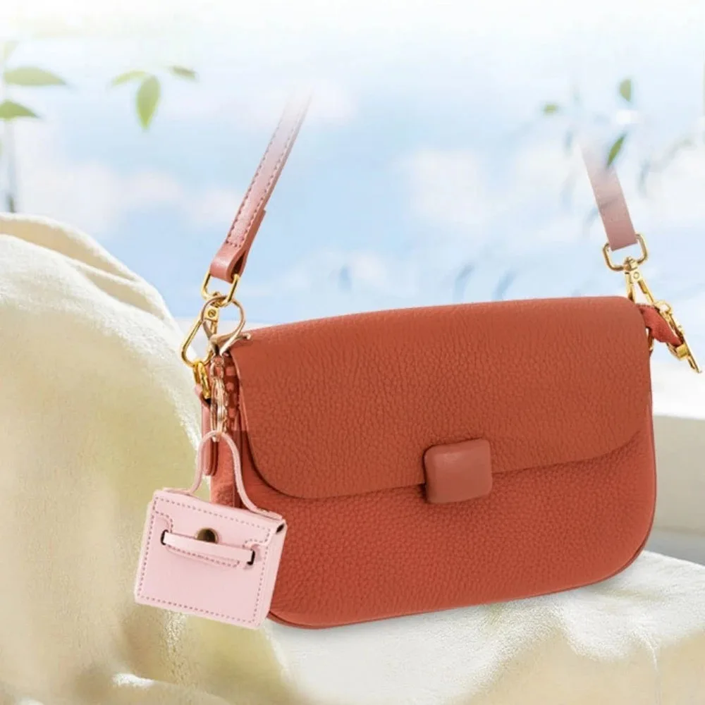 

Lipstick Pouch Keychain Earphone Case PU Leather Charm Practical Compact Fashionable Accessory Square Mini Bag Creative Gift