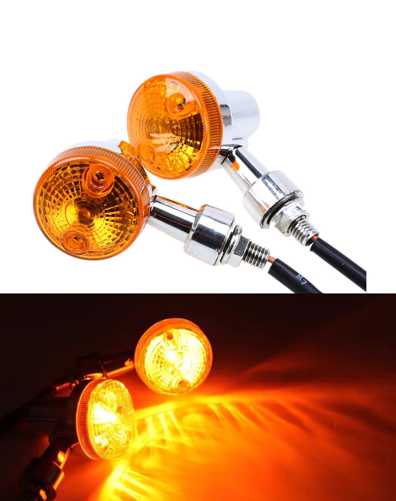 

2PCS Universal Motorcycle Turn Signal Lights Indicator Lamp for Kawasaki for Suzuki for Harley for Honda