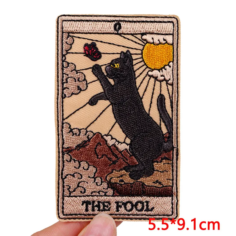 Jacket/Backpack Embroidery Patch DIY Tarot Embroidered Patches On Clothes Badges Punk Animal Patch Iron On Patches For Clothing