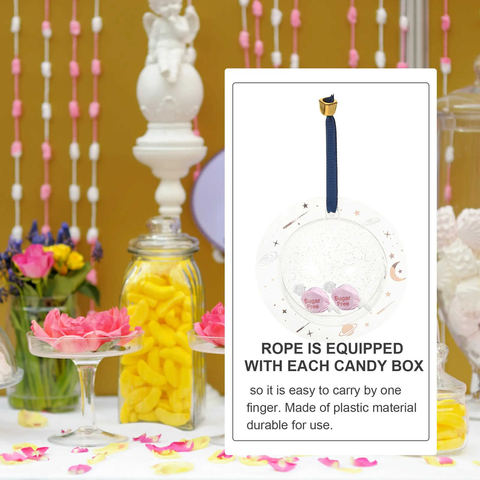 

2Pcs Boxes Planet Shape Decorative Wedding Favor Containers Party Treat Packaging Boxes Unique Candy Holders