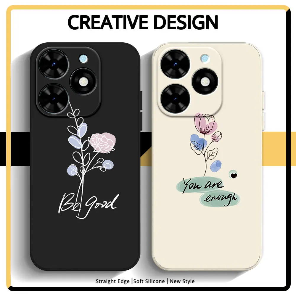 Phone Case For Infinix Smart 8 7 Note 30 4G 5G Hot 30 40i 30i 11S NFC Hot30 Play NFC Soft Silicone Shockproof Back Cover Flower