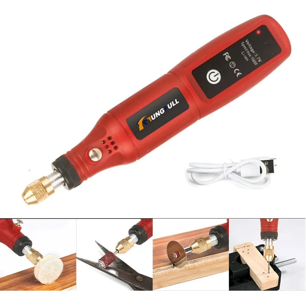 Mini Handheld Drill Mini Electric Drill Rotary Tool USB Wireless Woodworking Engraving Pen Dremel Tools For Jewelry Metal Glass