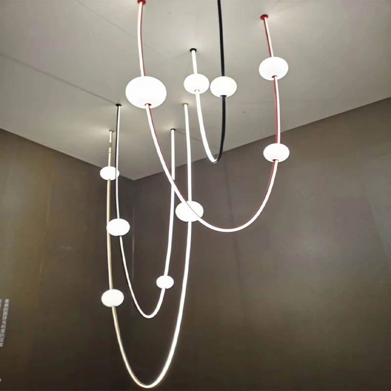 

2025 Chinese Pingpong Colorized Led Dimmable Ceiling Chandelier Lighting 2025 New Trend Hanging Lamps Lustre For Dinning Table