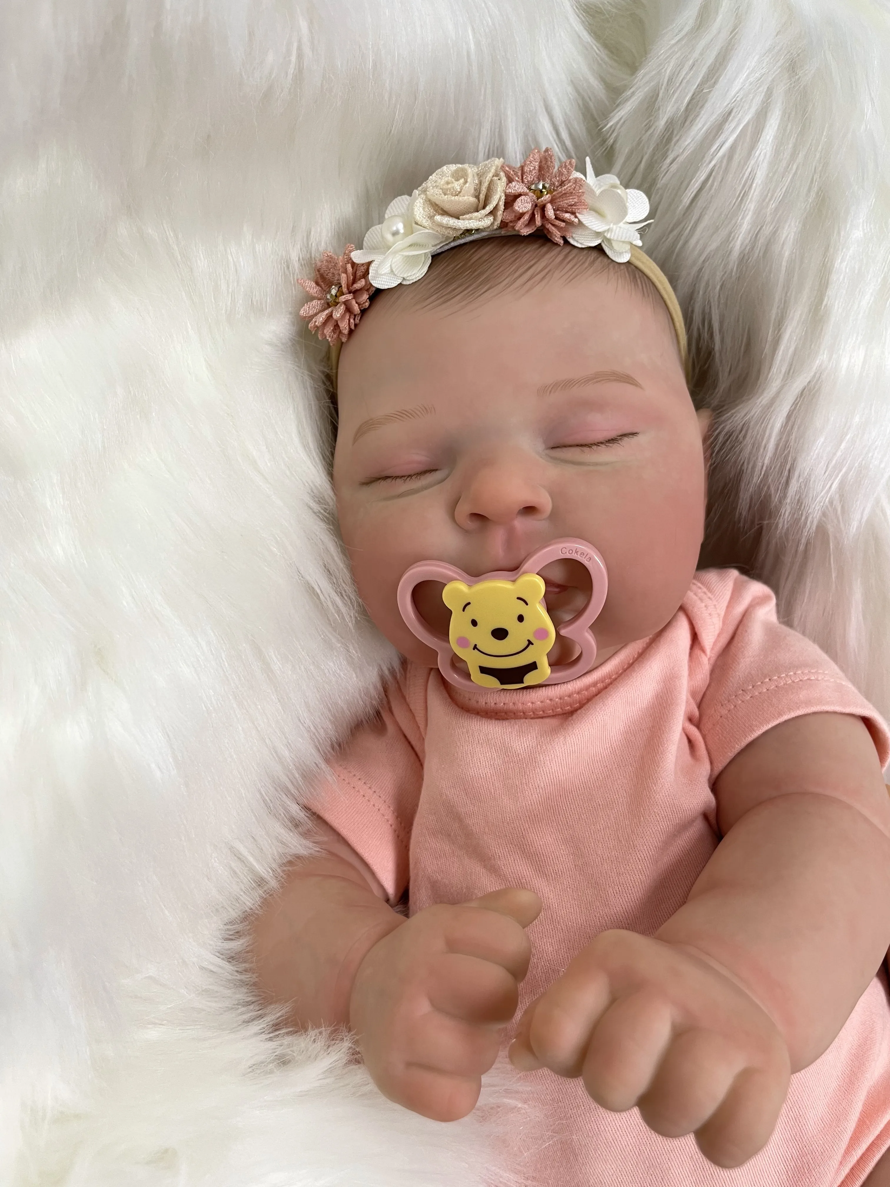 Cokela 48 cm realistische Silikon-Neugeborene, wiedergeborene Babypuppe, 29 Zoll, süße Vinylpuppe, echte weiche Haptik, Kinderspielzeugpuppe, Urlaubsgeschenke