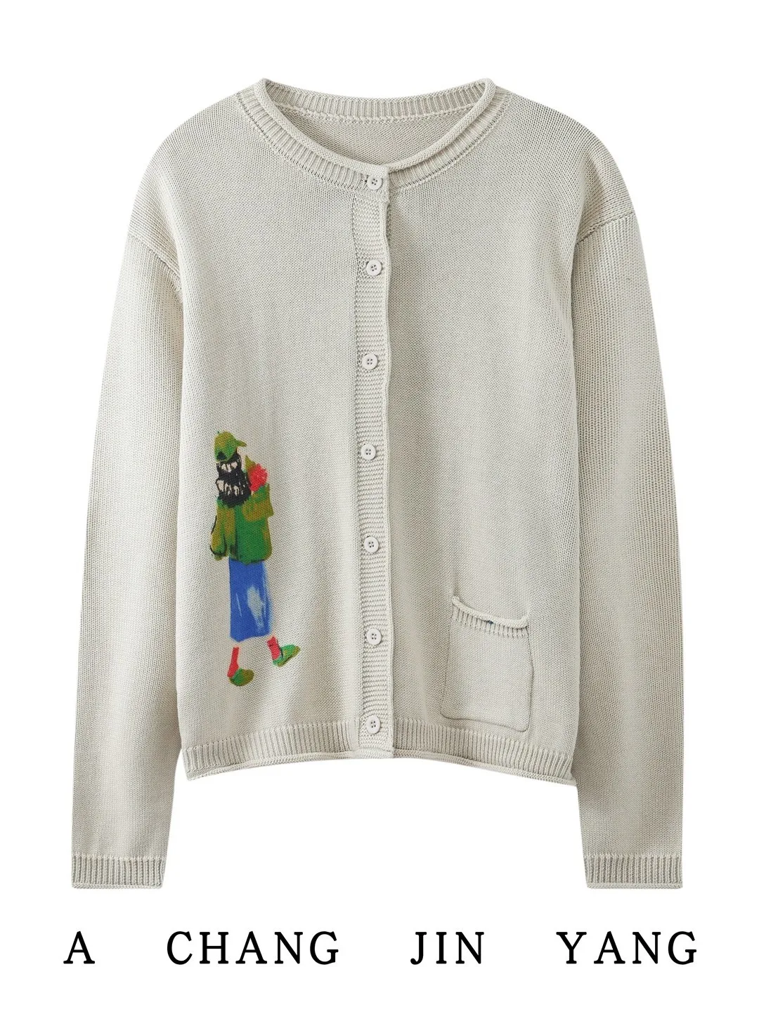 

Retro Embroidered round Ne Floral Knitted Open Cardigan Sweater Women's Autumn Winter Loose Fit Soft Knitted Outerwear Top