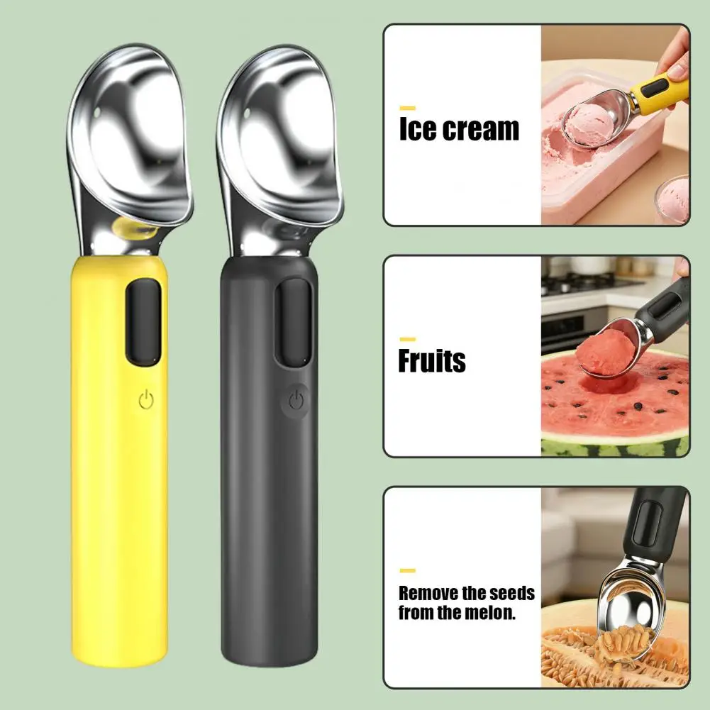 Heated Ice Cream Scoop, Rechargeable Self-Warming Spoon for Hard Ice Cream, Fast Heating Ice Cream Spoon for Fruit Ball Dessert