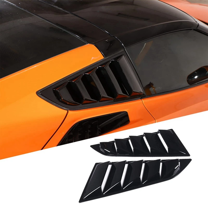 Car Rear Side Window Louvers For Chevrolet Corvette C7 2014-2019 Triangular Window Glass Blinds