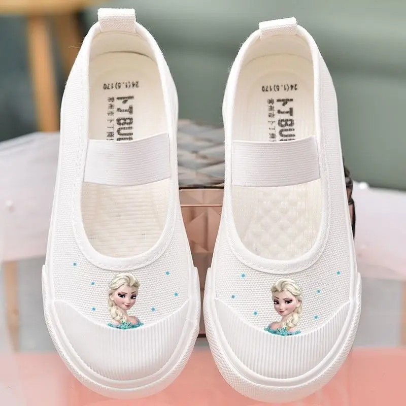 

New Spring Summer Children's Canvas Shoes Girls White Shoes Fashion Girls Soft Campus White Causal Shoes Non-slip Sneakers