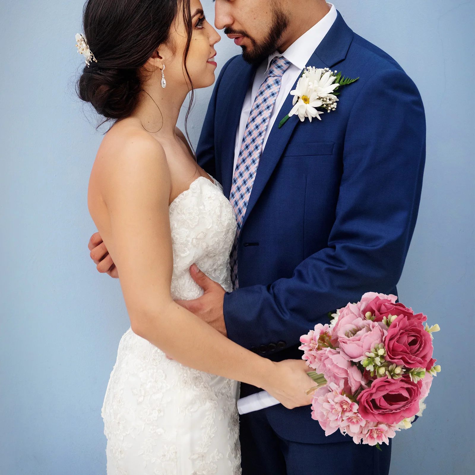 

1Pcs Romantic Simulation Bouquet Lifelike Bridal Handheld Flower Wedding Supply Decoration Floral Arrangement Romantic Bouquet