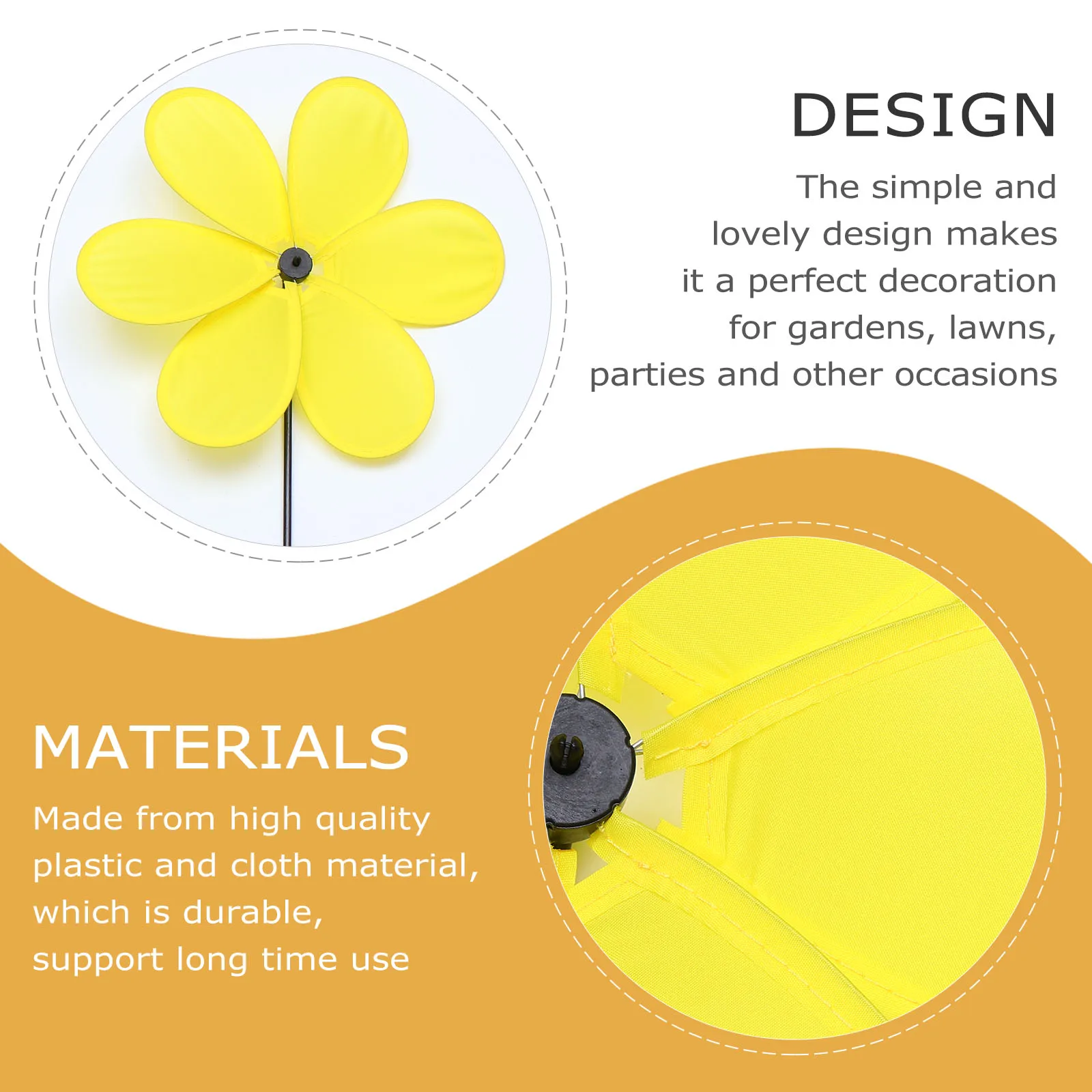 

5 Pcs Fabric Windmill Garden Decor Spinners for Kids Lawn Decoration Camping Toys Pinwheel