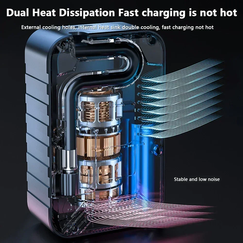 ABS+PC 150PSI Wireless Car Electric-Tire-Inflator Portable USB Car Air Compressor Pump 82 * 45 * 160mm  Black