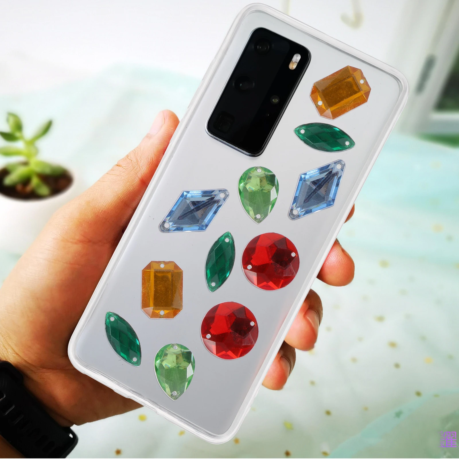 

Glitter Rhinestone Acrylic Craft Ornament DIY Stick Patch Needlework Decoration Long Service Practical Use