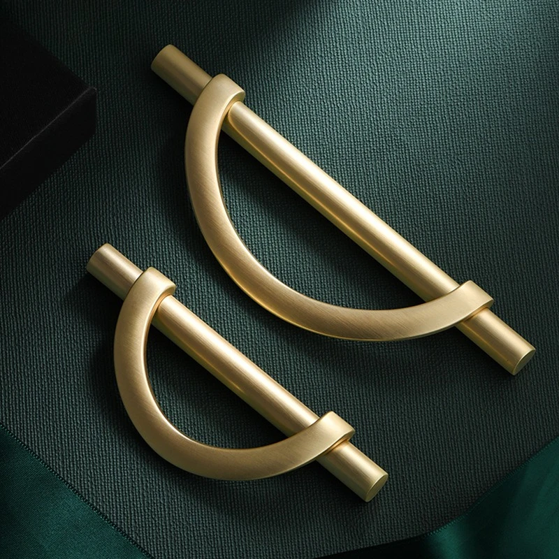 New Luxury Zinc Alloy Semi-Circular Cabinet Handles - Premium Pair Drawer Pulls for Wardrobe & Shoe Cabinet