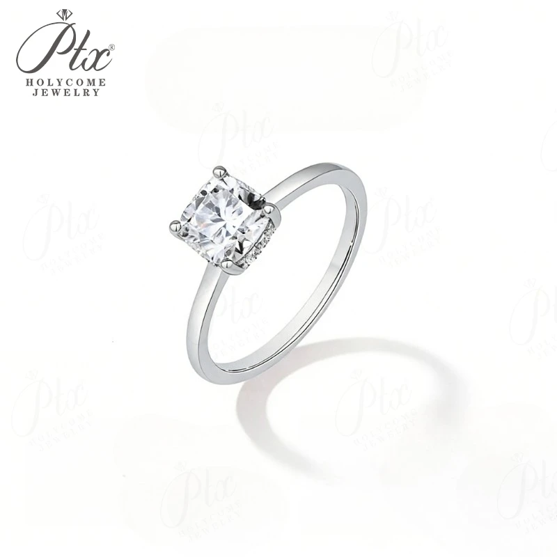 

1.5ct/2.5ct Moissanite Ring VVS1 Clarity 1D Color Cushion 925 Silver White Yellow Rose Gold Anniversary Wedding Band for Women