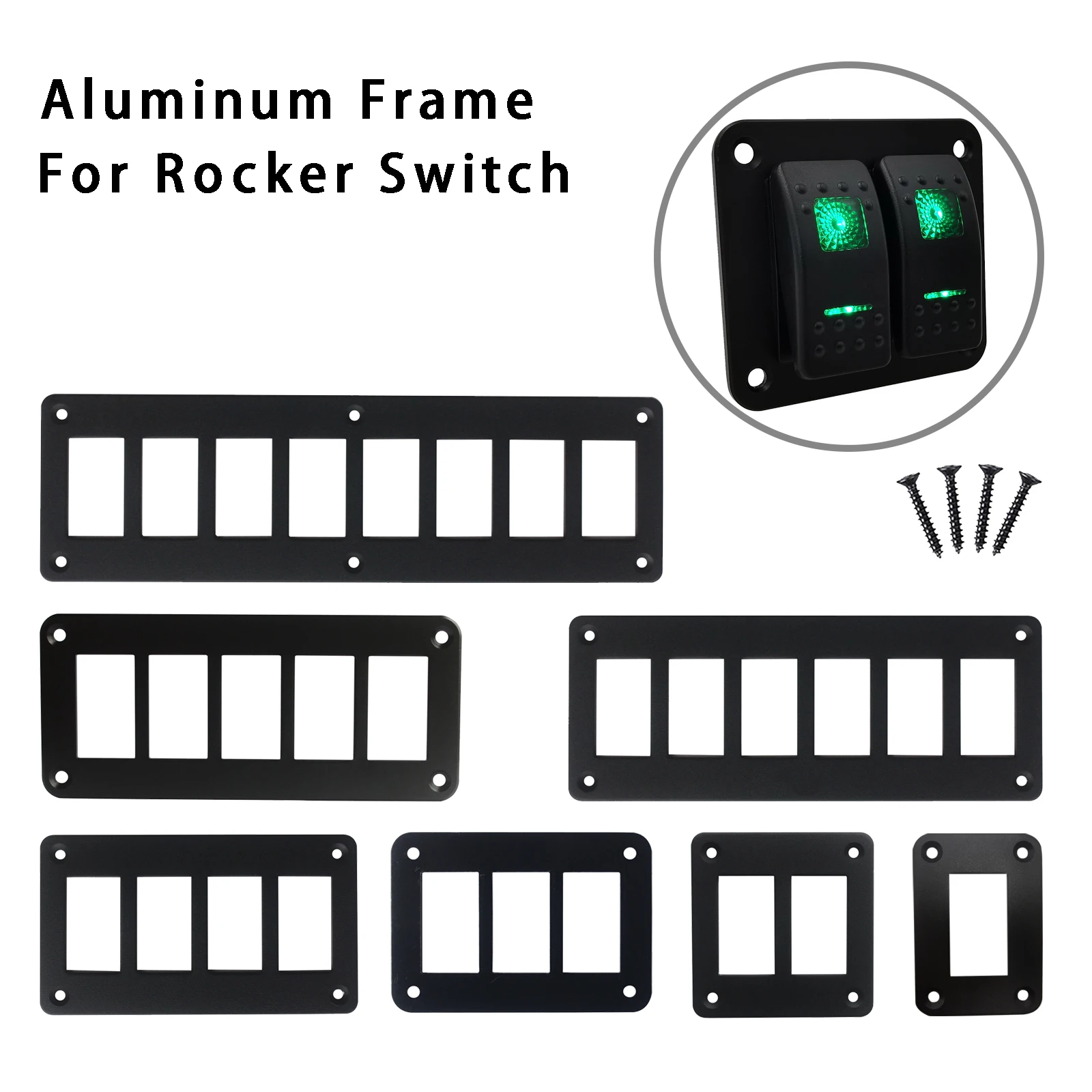 6-Gang Aluminum Rocker Switch Mounting Panel for Carling/Narva/ARB Style Switches, Marine & Automotive Rocker Switch Panel DIY