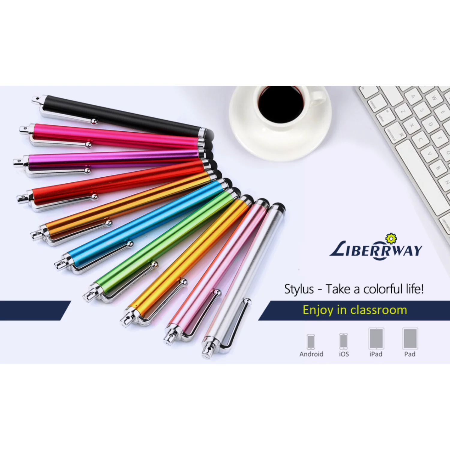 Capacitive Stylus Pens 10 Pack for Touch Screens - iPad, iPhone, Samsung, Kindle Touch