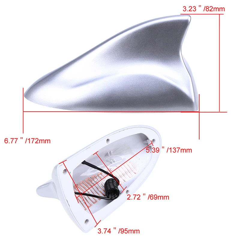 POSSBAY Shark Fin Antenna Super Signal Aerials Roof Decoration AM Radio Antennas for Skoda BMW Nissan Qashqai Side Replacement