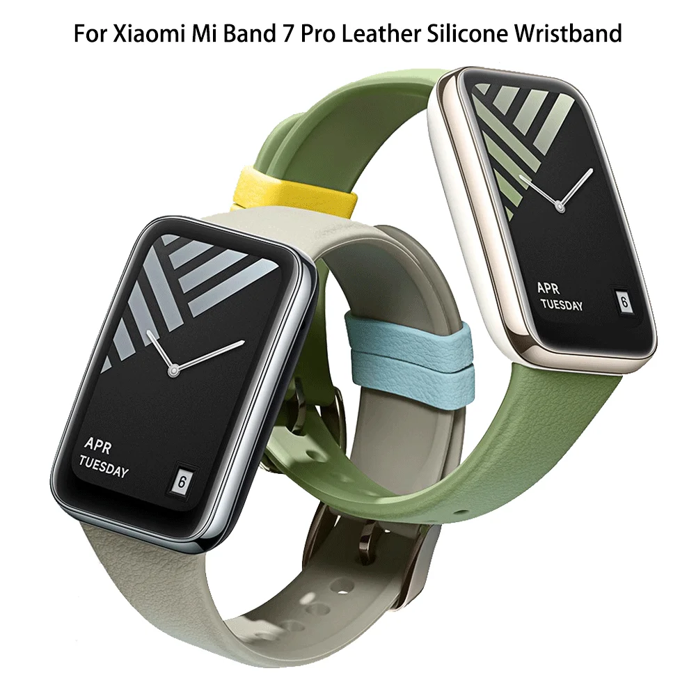 

Silicone Watchband For Xiaomi Mi Band 7 Pro Leather Texture Replacement Wrist For Mi Band 7Pro Lychee Sport Strap Accessories