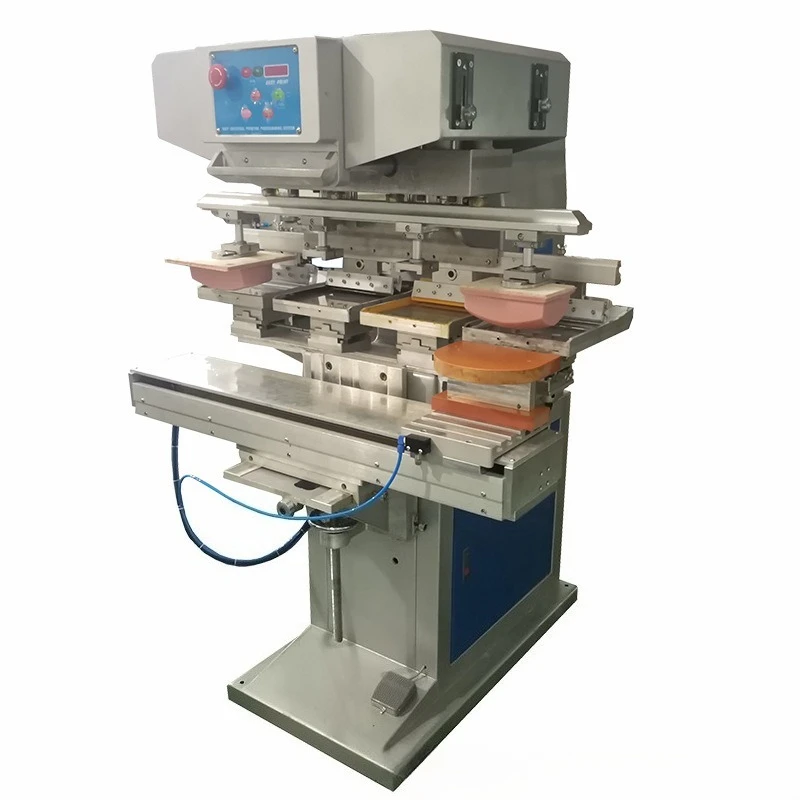 Four-color servo shuttle pad printing machine, plastic four-color pad printing machine