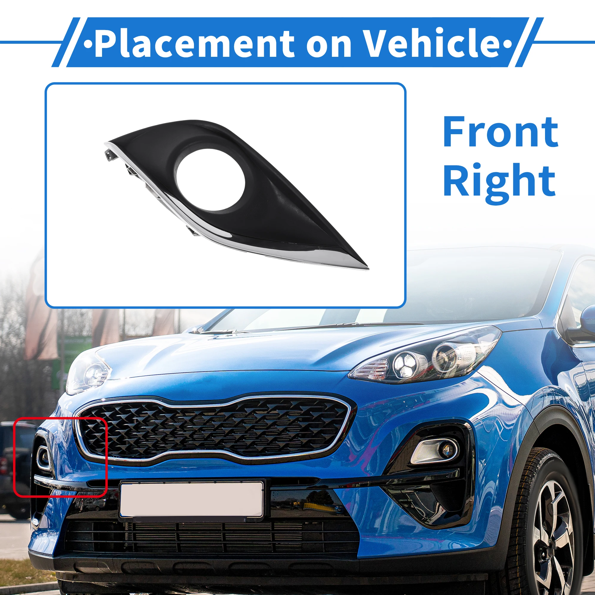 UXCELL شواية خفيفة للضباب الأمامية اليمنى رقم 622566W80A لنيسان فيرسا 2015-2018