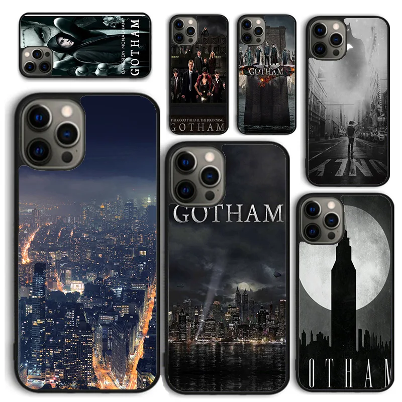 Gotham Handy hülle für iPhone 16 15 14 12 13 Mini plus x xs xr 11 Pro Max Rückseite Fundas Shell