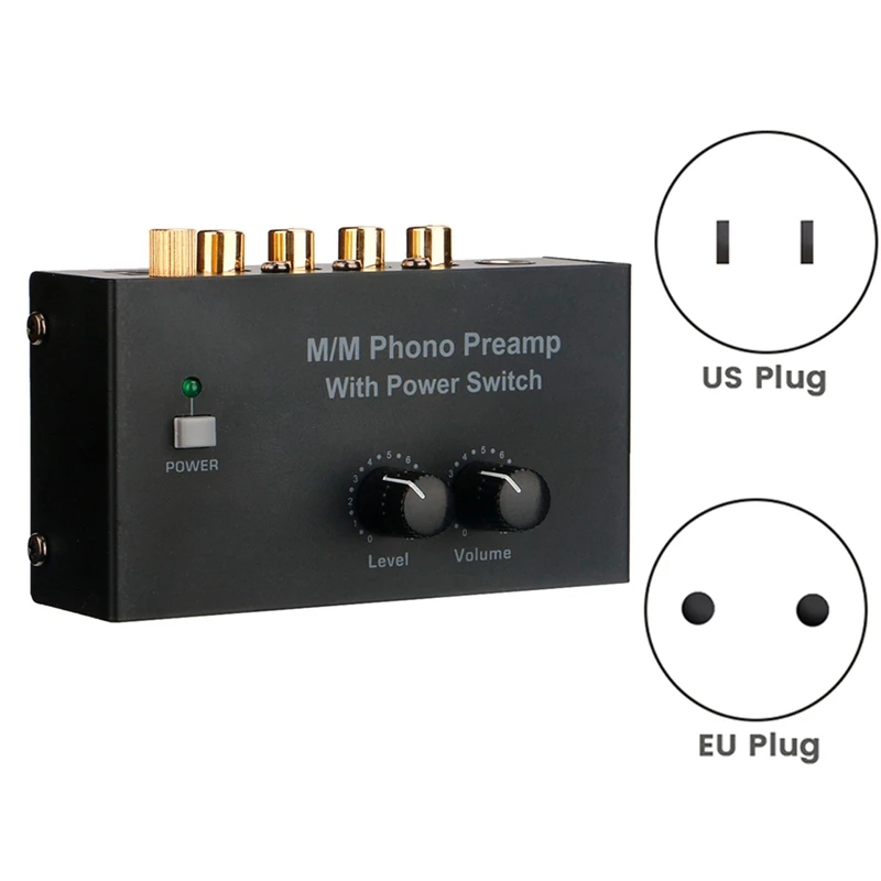 PP500 فونو مضخم Preamp مع RCA ، مشغل سجل الفينيل ، يدعم واجهات TRS ، 1 "، 4"