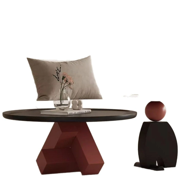 New Italian minimalist coffee table combination round dopamine art living room designer home light luxury high-end