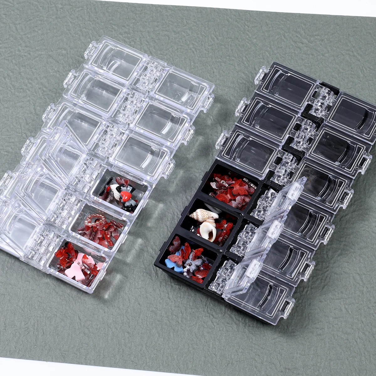 12 Grids Empty Nail Accessories Storage Box Rhinestone Jewelry Organization Case Clear Container Portable Manicure Tool Supplies view 2