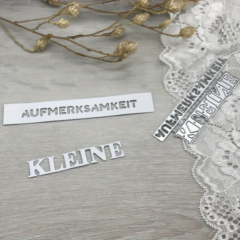 1pcs metal cutting dies cut die mold German words decoration Scrapbook paper craft blade punch stencils dies
