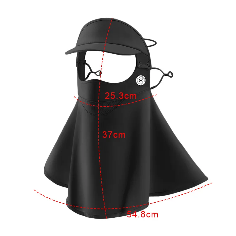 Summer Sunscreen Ice Silk Mask Detachable Hat Women Men Sport Golf Face Mask UV Protect Neckline Mask Hanging Ear Headband Scarf