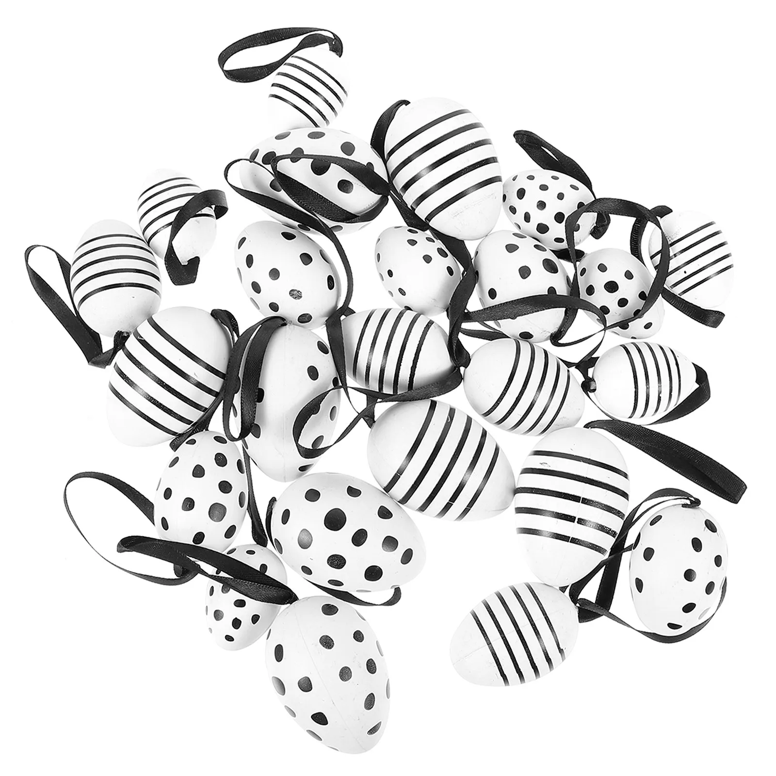 

24Pcs Graffiti Painting Egg Easter Hanging Decorations Party Supply DIY Easter Pendant Creative Handicraft Reusable Festive