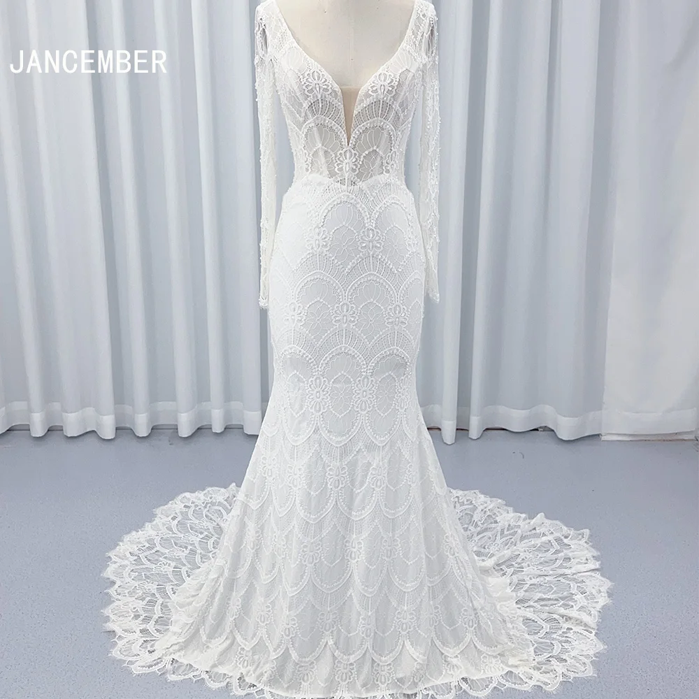 

Customized Elegant Sexy Waist Mermaid V-neck Wedding Dress Wedding Gowns Marriage Bride Dress Vestidos De Novia Robe De Mariee