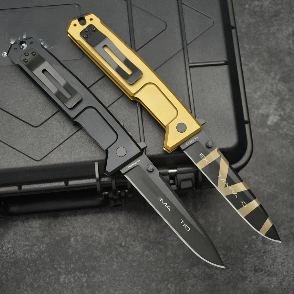 Extr Ratio NEMESIS Folding Knife High Hardness Outdoor Survival EDC Tool CNC Aluminum Handle Tactical gear Combat Defense knives