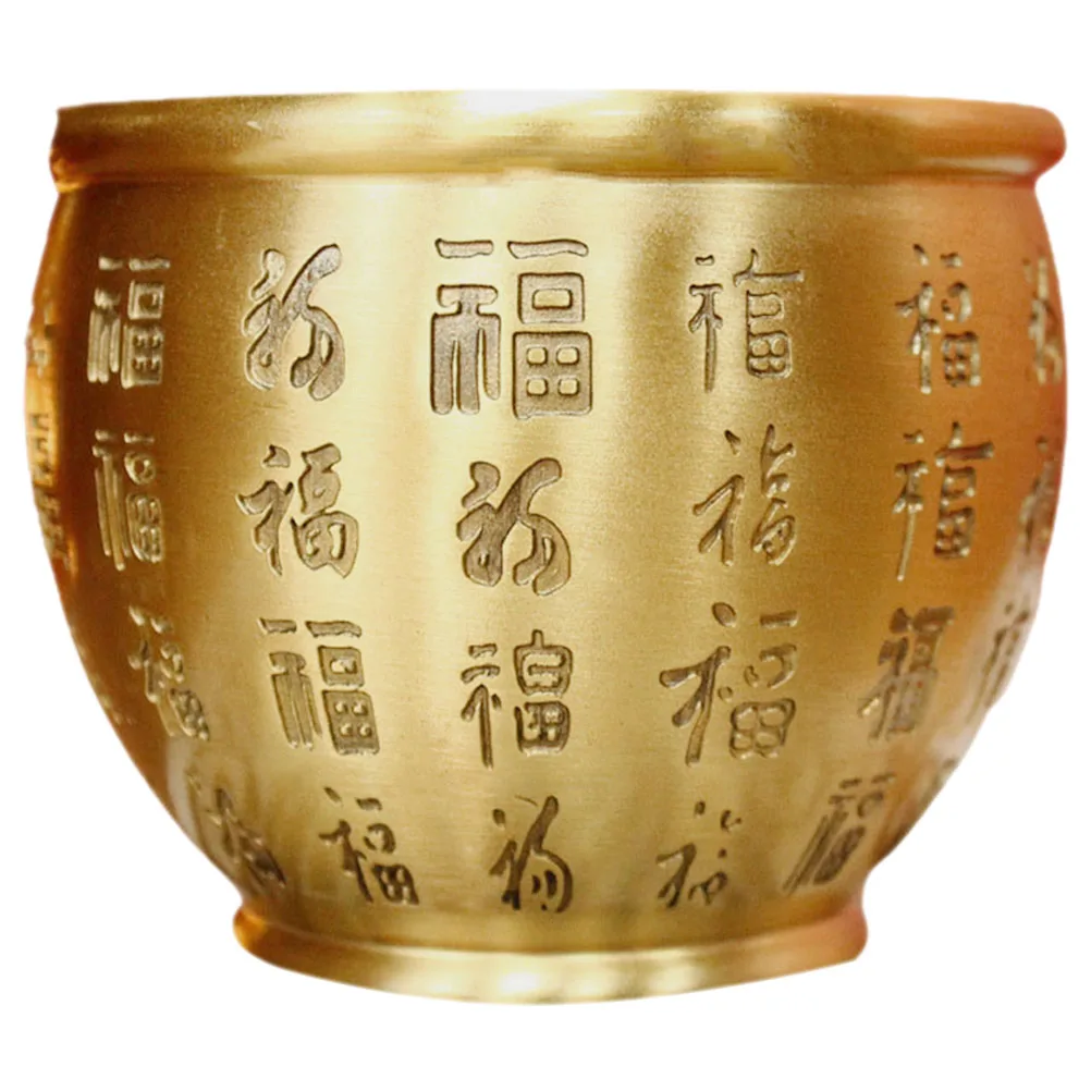

Brass Bowl Small Treasure Basin Office Desk Decor Wealth Fortune Home Kitchen Bar Offering Bowl Hundred Blessings
