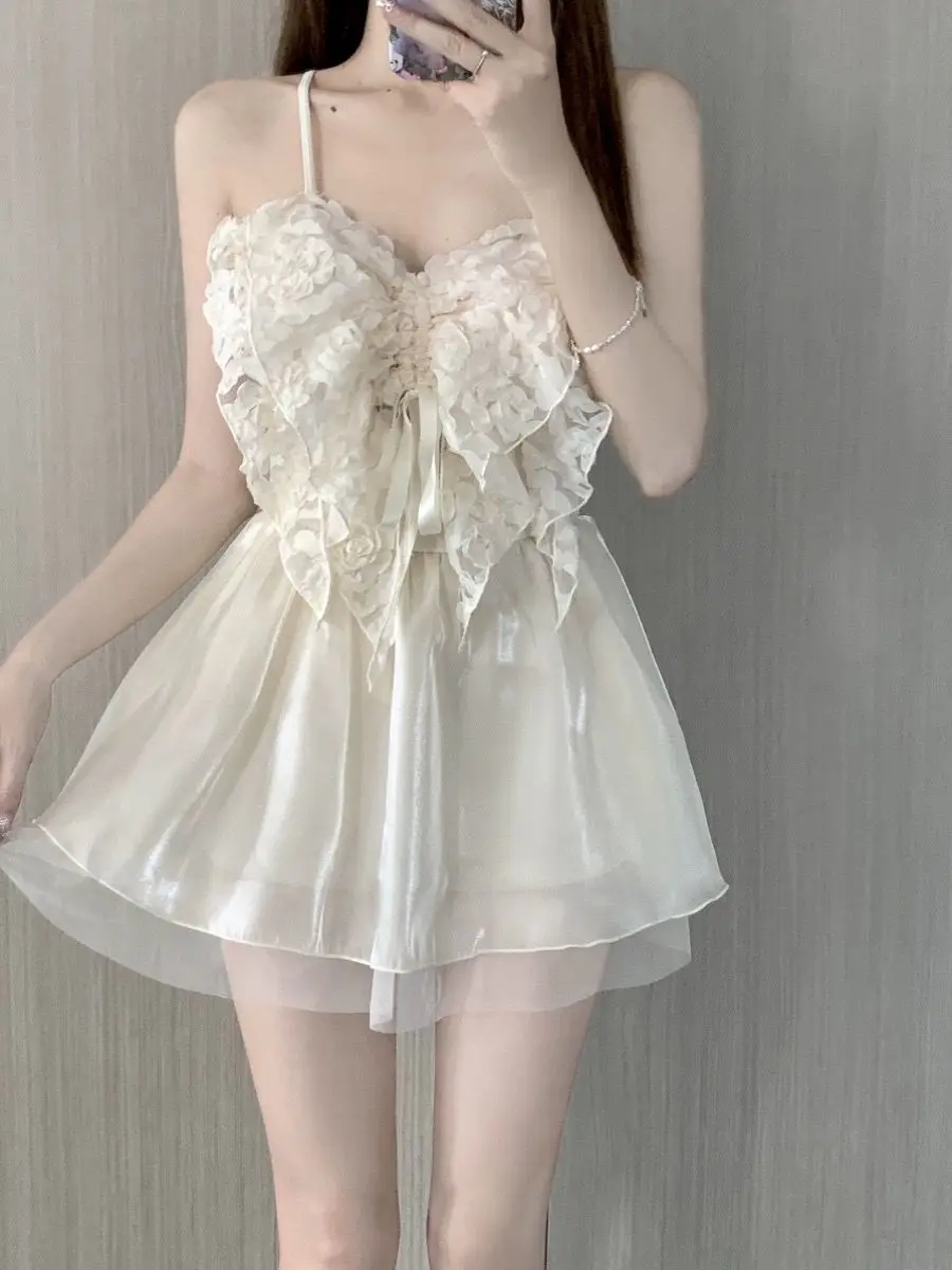 Traje de baño de una pieza con falda de playa delgada conservadora sin espalda sexy con agradable arco y tirantes de color sólido