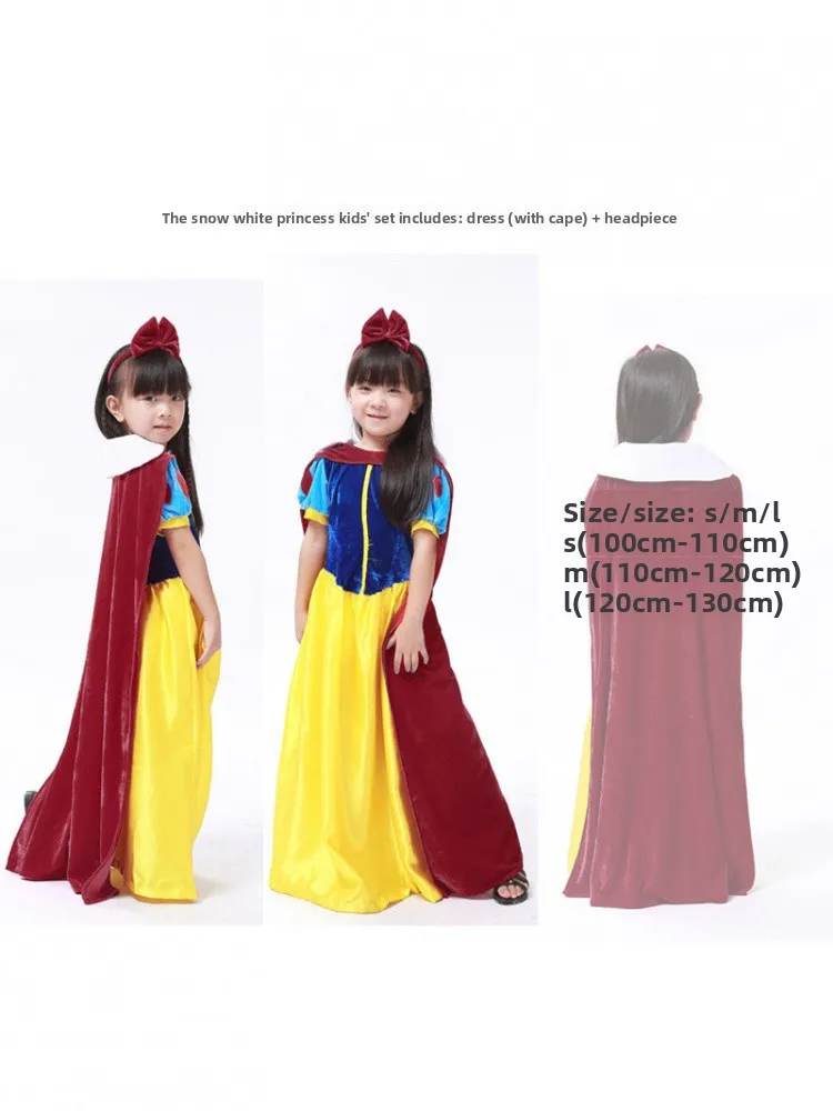 زي أداء مسرحي ليوم الطفل، مجموعة زي الأميرة سنو وايت، زي مسرحي للعروض العائلية في الهالوين، ملابس تقليدية صينية من القطن #2