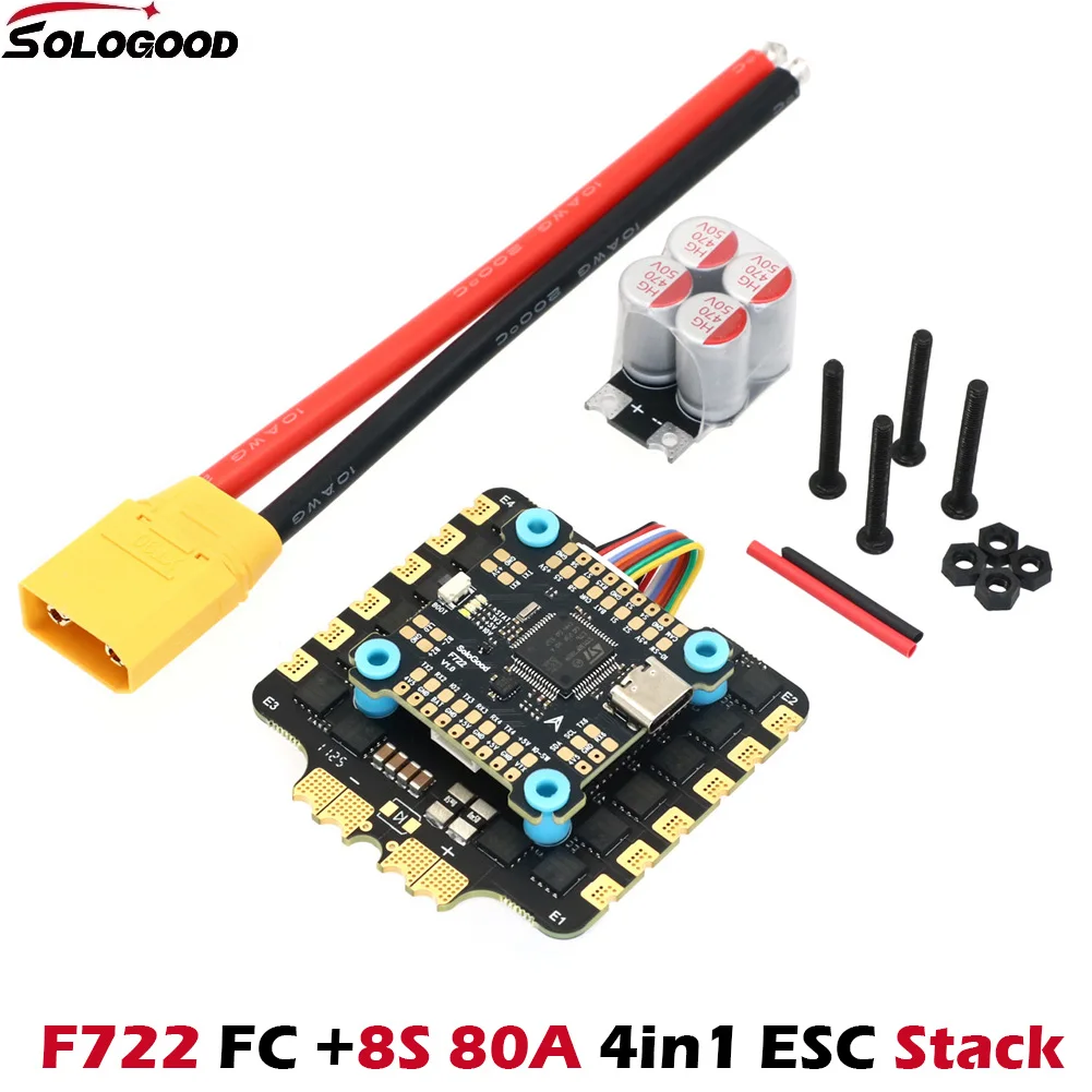 SoloGood F722 F7 6S Flight Controller FC 80A 4in1 BLS ESC Stack 3-8S สําหรับ 7 นิ้ว 10 นิ้ว 13 นิ้ว 15 นิ้วกรอบ RC FPV Drone อะไหล่