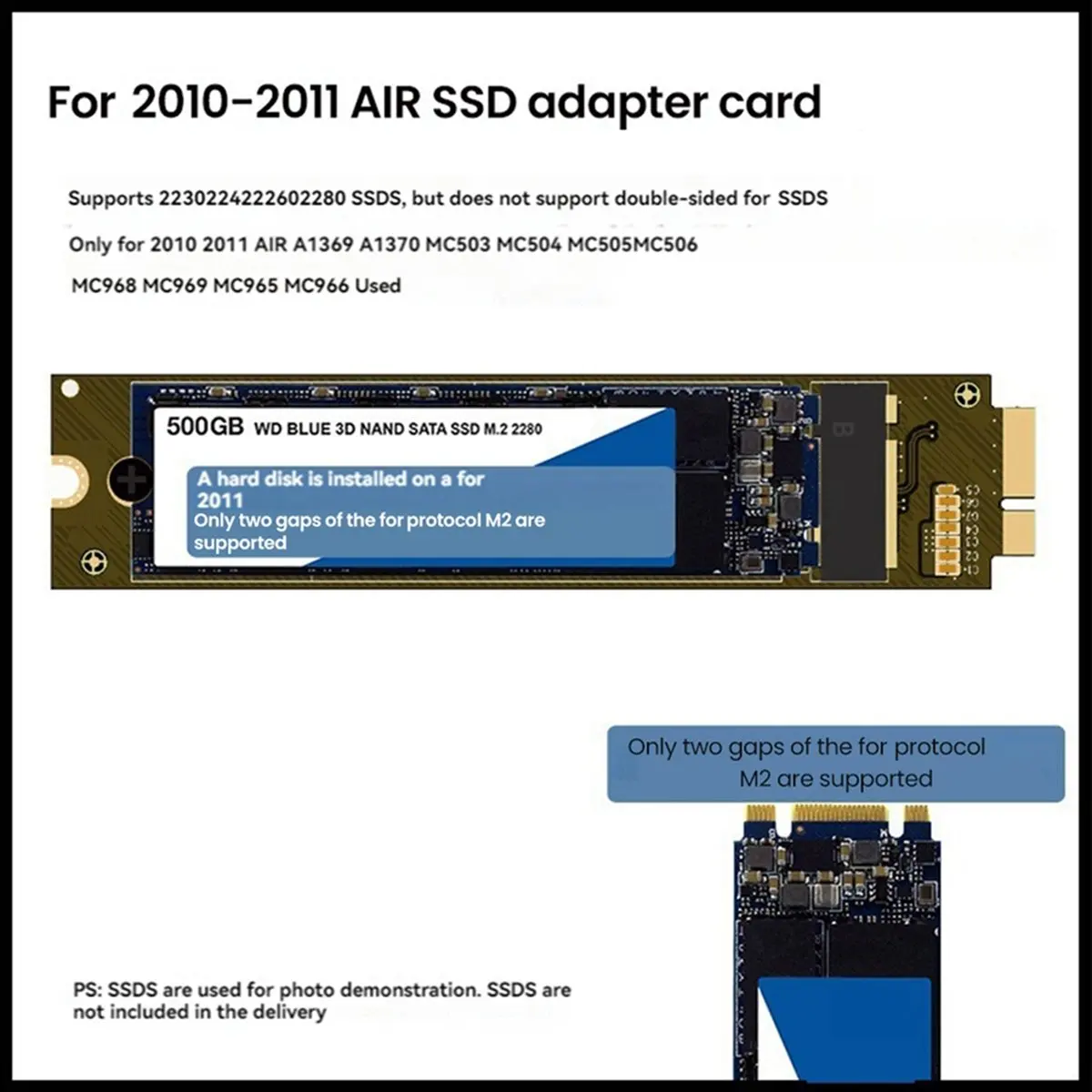 A40I A40I M.2 NGFF SATA SSD Adapter for 2010 2011 A1369 A1370 M2 SSD Converter Card Support 2230 2242 2260 2280 M2 SSD - Aliexpress Deal