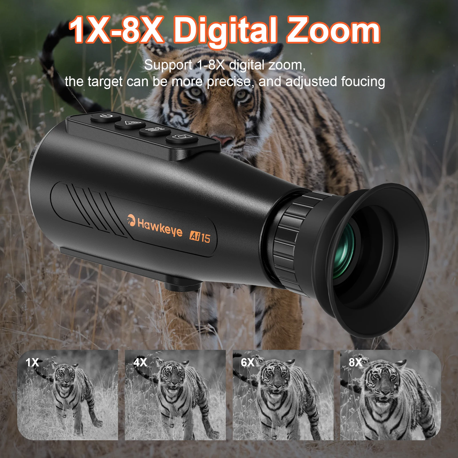 GTGUARD Ai15 التصوير الحراري أحادي العين 8X التكبير الرقمي 1.43in OLED HD عرض Ai فائق الدقة 384*288 للديكور المنزل #5