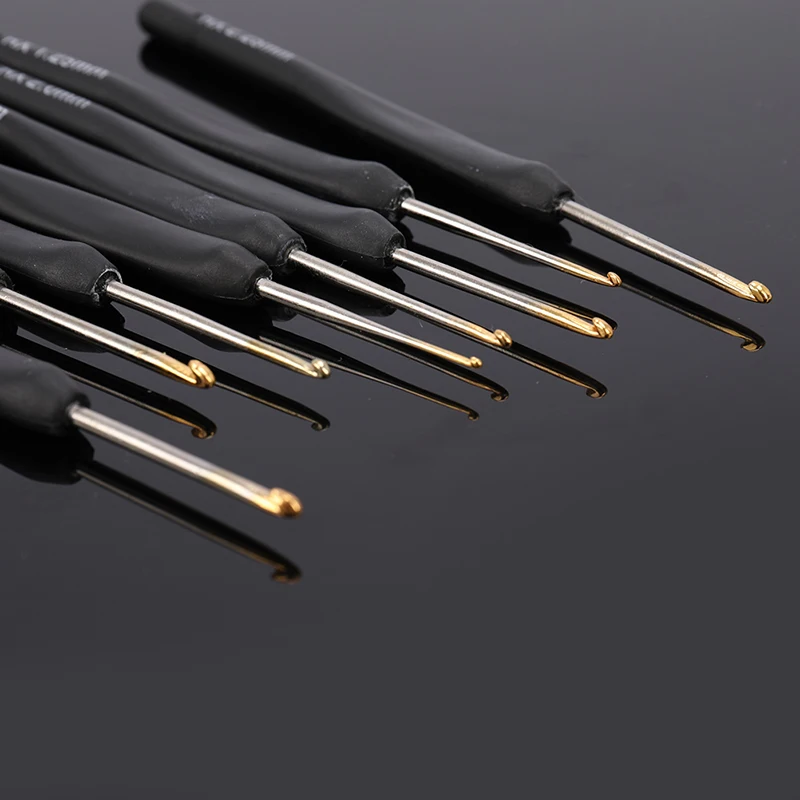 8Pcs/set Black Knitting Needles Crochet Hooks for Knit DIY Craft Loom Tool images - 6