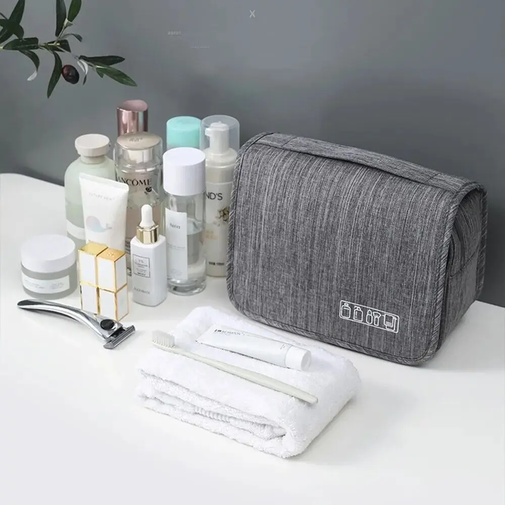 Portable Toiletry Washbag with Hanging Hook Waterproof Women Bathroom Cosmetic Storage Bag Large Capacity Travel Men Makeup Case