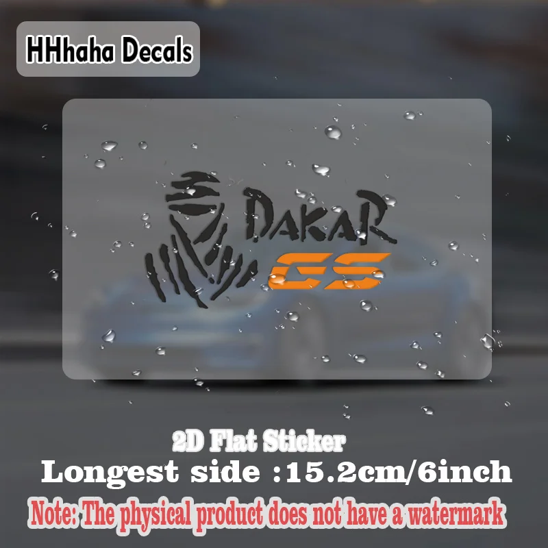 1pc Dakar GS Black Handwritten Style Sticker Transparent Waterproof Vinyl Decal Racing Decor for Motorcycle Car Window Bumper view 3
