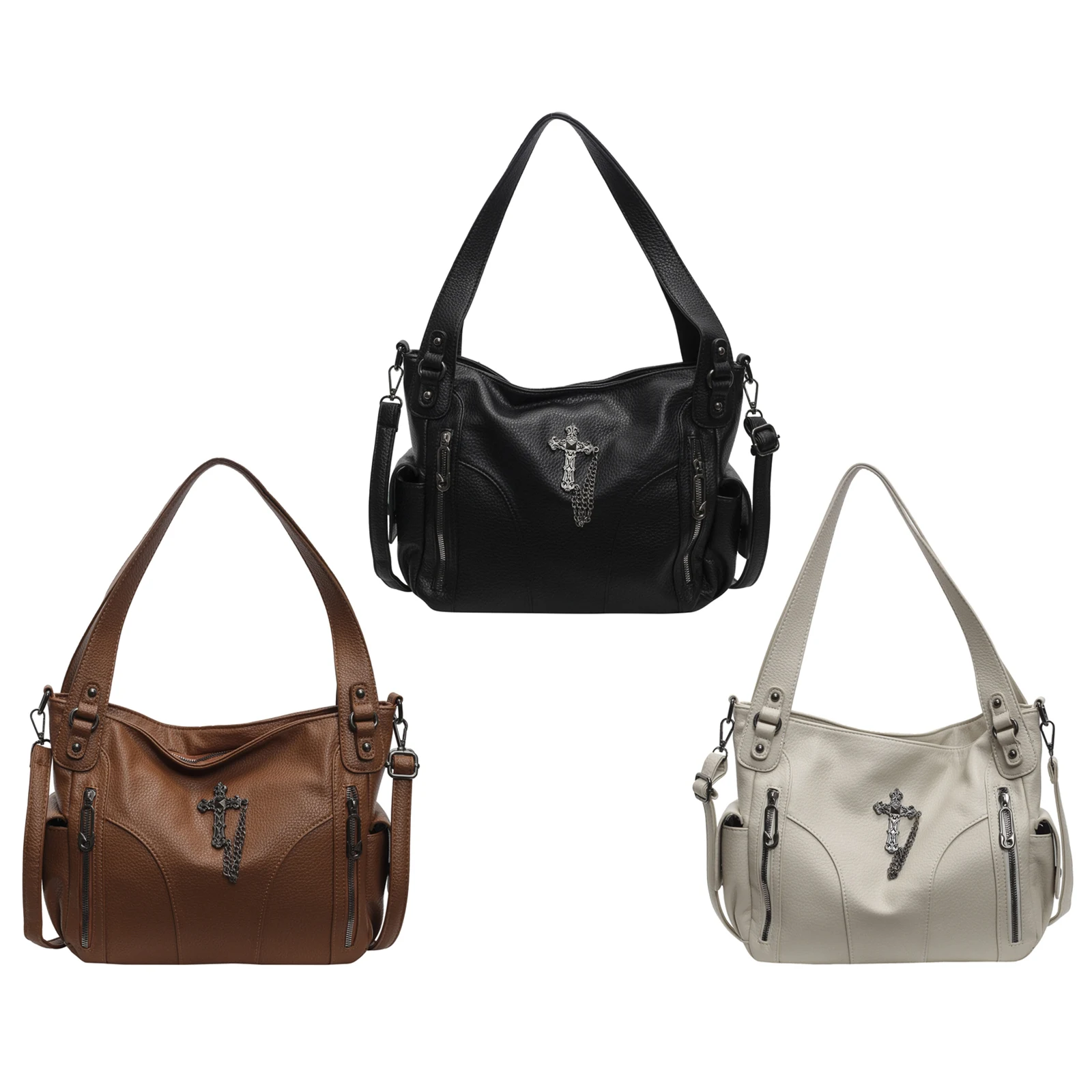 

Women PU Cross Shoulder Bag Underarm Bag Crossbody Bag Large Capacity for Travel Shopping Daily Use