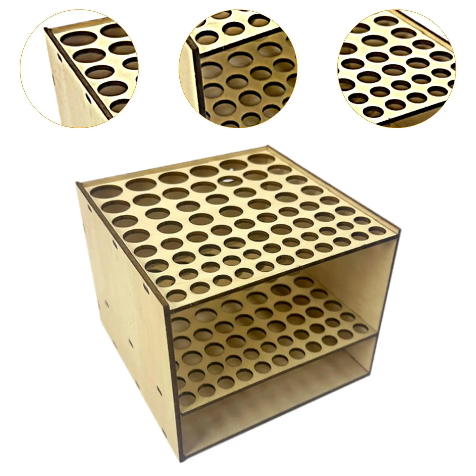 크레용 마커 연필 스탠드 정리함 사각형 다기능 장식용 목재