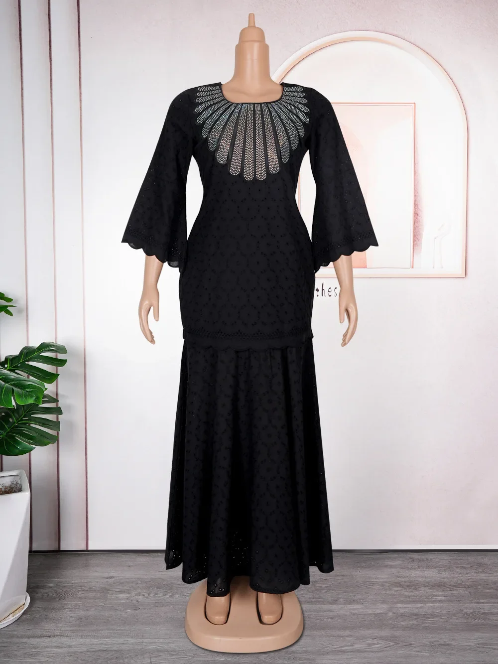 فساتين أفريقية للنساء الأنيقات تفريغ الدانتيل كم طويل أنيق الزفاف عباية Dashiki أنقرة رداء طويل ماكسي فستان Vestidos