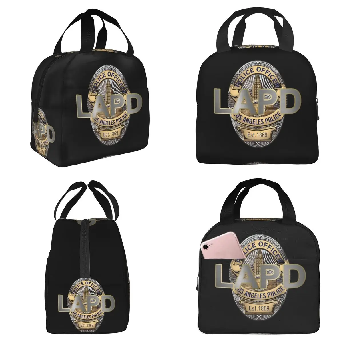 

Термосумка для обедов POLICE OFFICER LAPD для женщин, офисный термоконтейнер для еды, портативный ланч-бокс