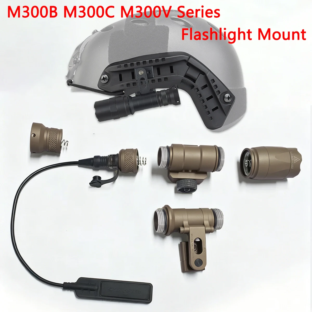 

Surefire M300 Flashlight Helmet Mount For ARC Helmet or 20mm Picatinny Rail SF M300B M300C M300V Series LED Scout Light